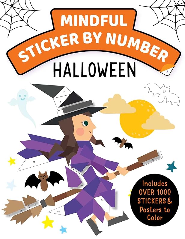 Mindful Sticker By Number: Halloween: (Sticker Books for Kids, Activity Books for Kids, Mindful Books for Kids) by Insight Kids