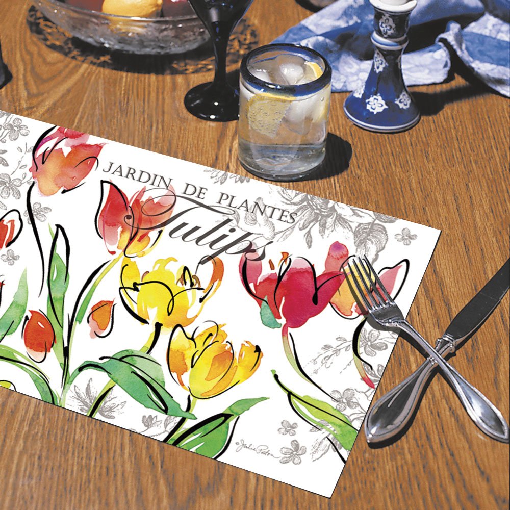 

CounterArt Paper Placemat, Tulips, 24-Pack