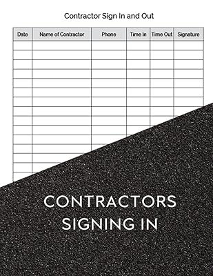 Contractors Signing In Book: Log Book for Visitors and Contractors Signing In - Out, 110 Pages