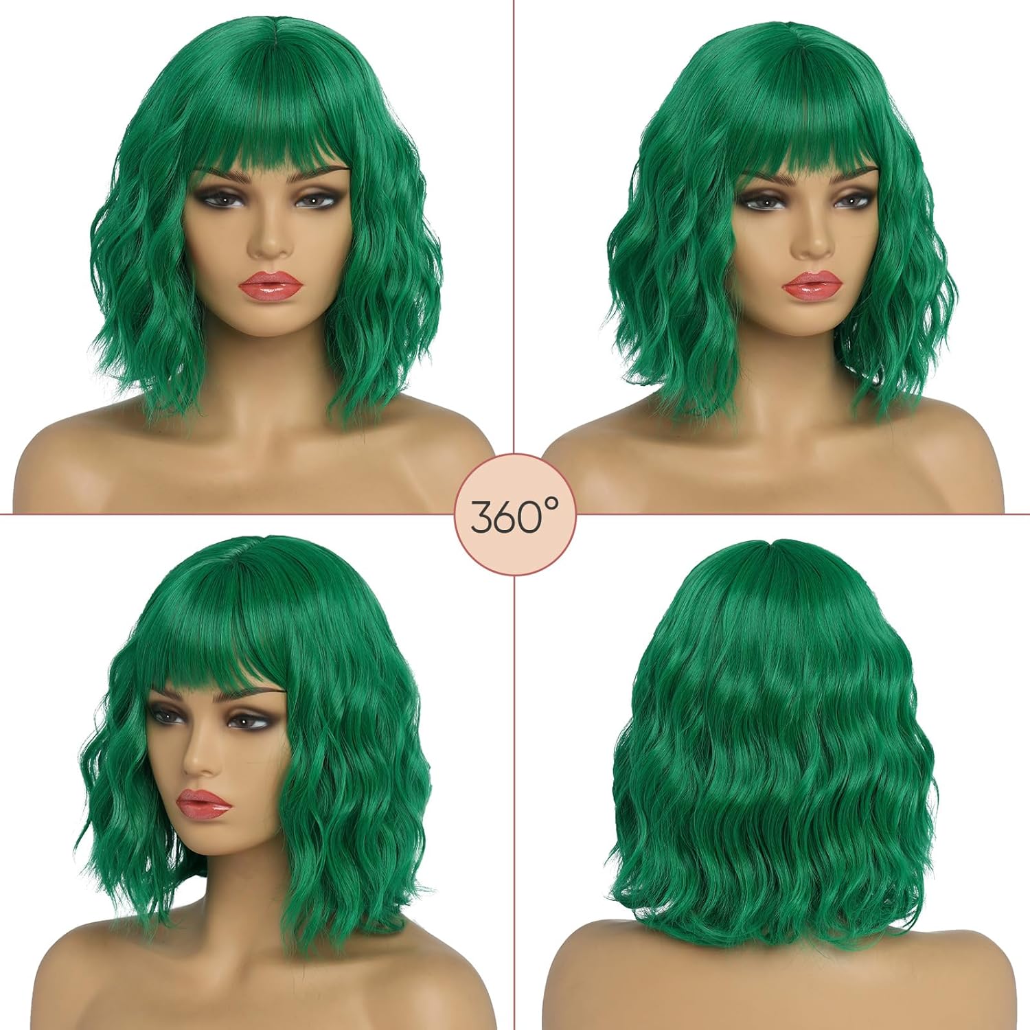 Kurze blonde Perücke für Frauen, natürliches Kunsthaar, Ombre-Bob-Perücke mit ordentlichem Pony, dunklem Ansatz für Alltag/Party/Cosplay (10 Zoll, Blond)._voghion.com