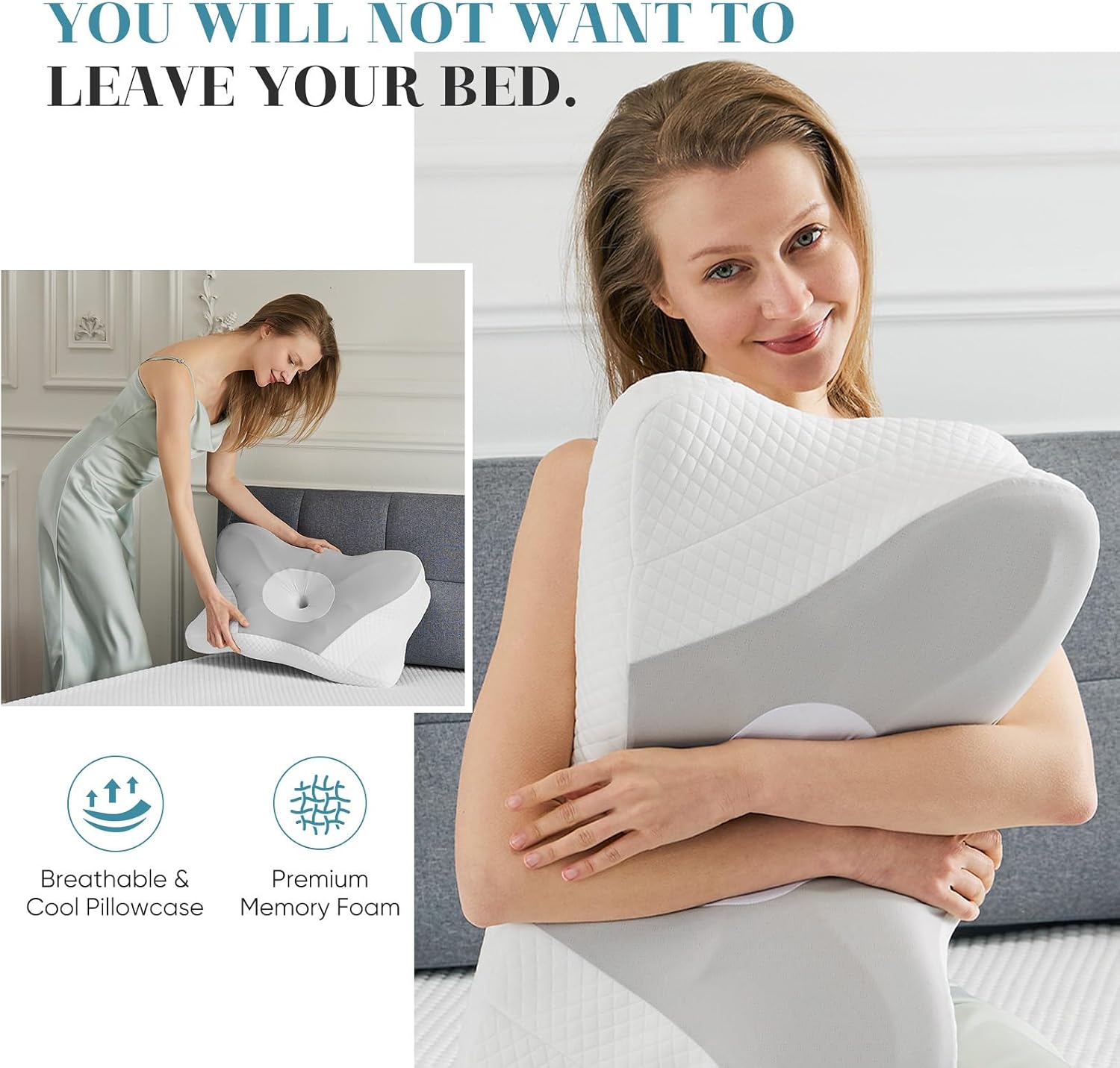 Cervical Ergonomic Contour Neck Pillows Neck Pain Relief Memory