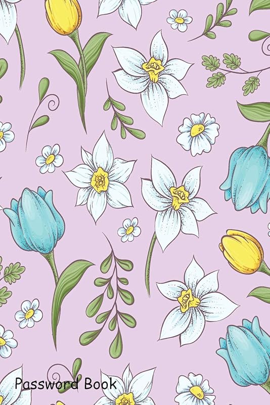 Password Book: Include Alphabetical Index With Seamless Pattern Daffodils Tulips by Shamrock Logbook
