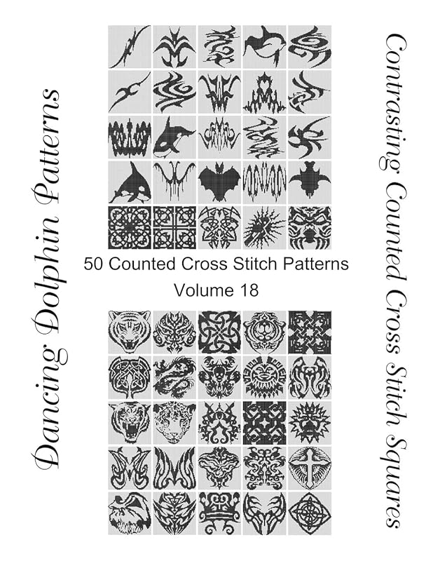 Contrasting Counted Cross Stitch Squares: 50 Counted Cross Stitch Patterns (Volume) by Dancing Dolphin Patterns