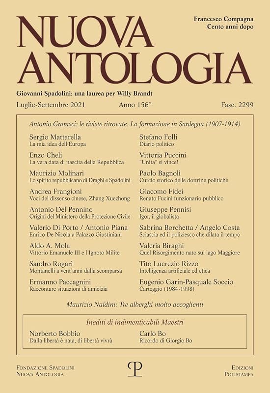Nuova Antologia - a. CLVI, n. 2299, luglio-settembre 2021: Rivista di lettere, scienze ed arti. Serie trimestrale fondata da Giovanni Spadolini (Italian Edition) by Edizioni Polistampa