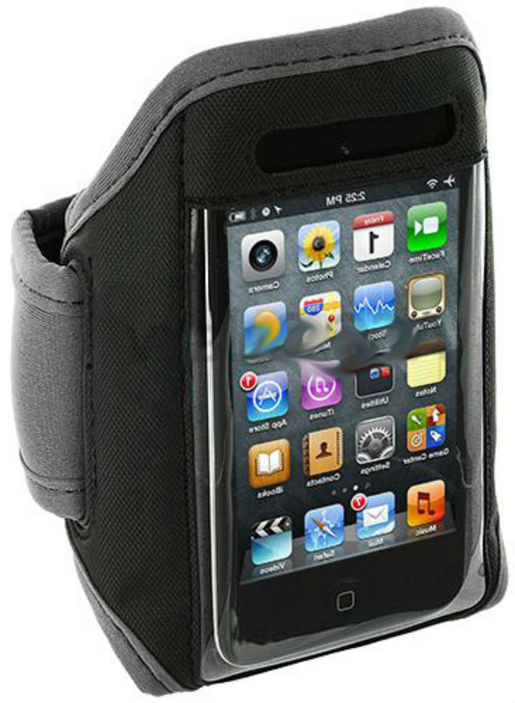 

myLife Smoke Gray + Swan Black {Rain Resistant Velcro Secure Running Armband} Dual-Fit with Key Slot Jogging Arm Strap Holder for iPod iTouch 2, 3 and 4th Generation by Apple "All Ports Accessible"