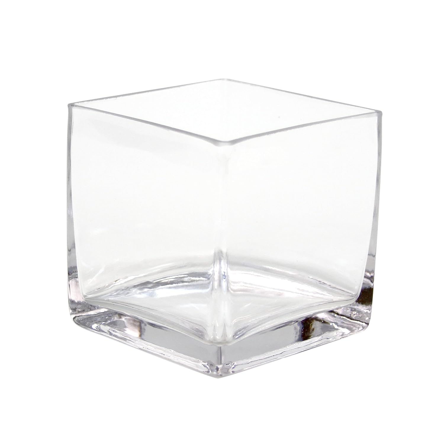 

Koyal Wholesale 404343 12-Pack Cube Square Glass Vases, 4 by 4 by 4-Inch