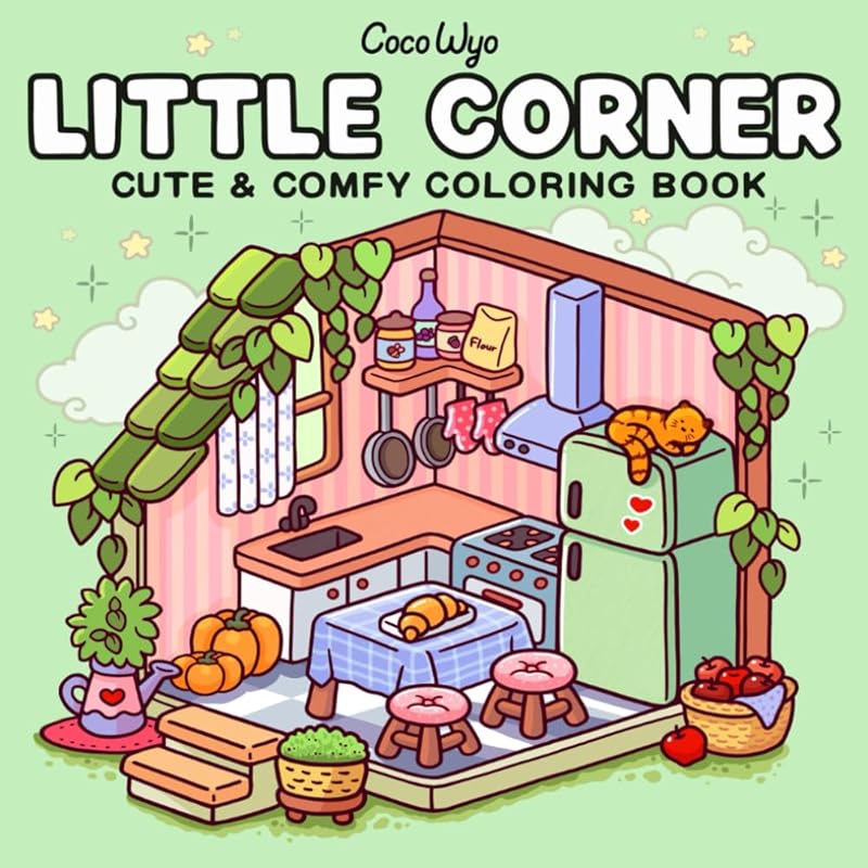 Little Corner: Coloring Book for Adults and Teens, Super Cute Designs of Cozy, Hygge Spaces for Relaxation (Cozy Spaces Coloring) by Coco Wyo