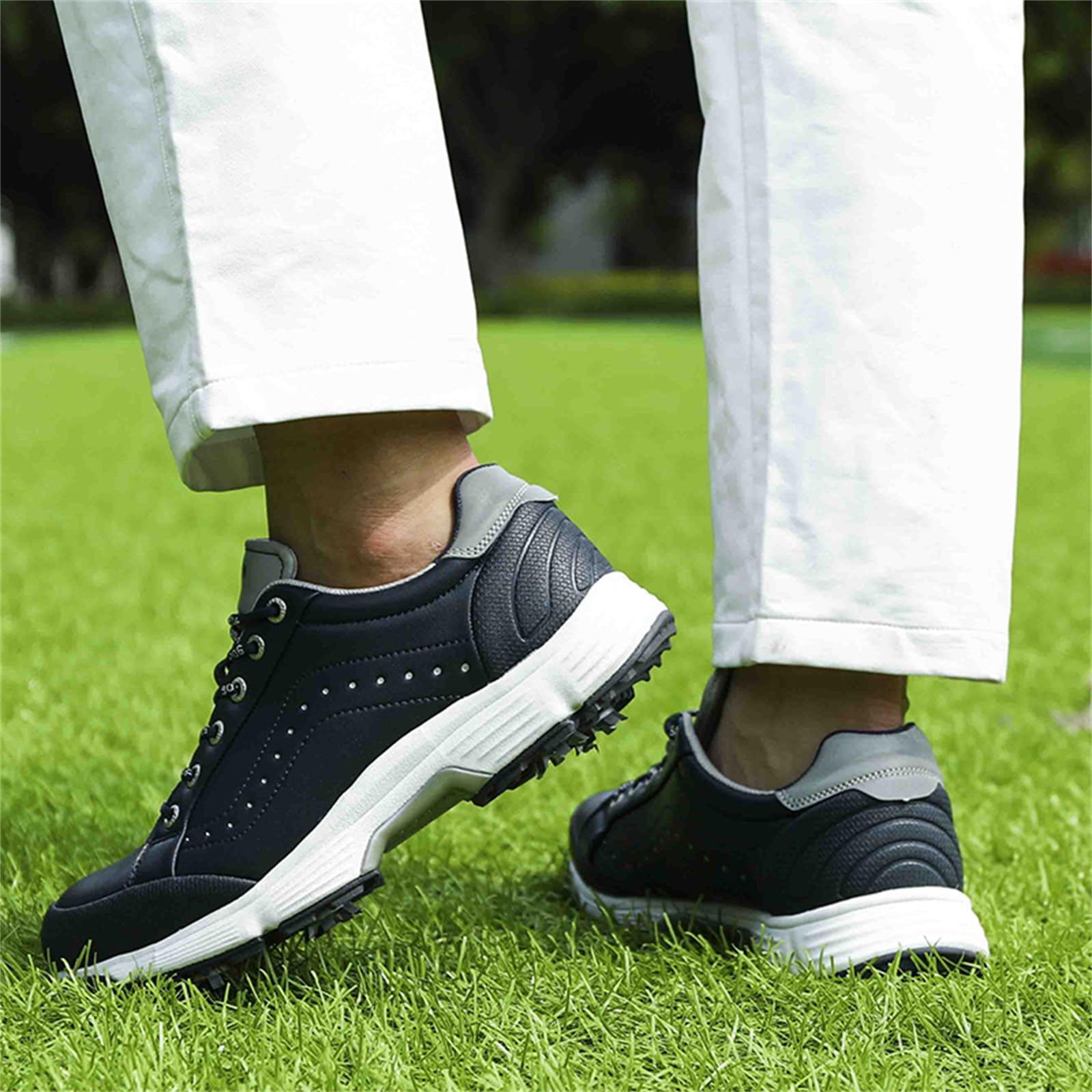 Scarpe da golf uomo con tacchetti sneakers professionali grip_voghion.com