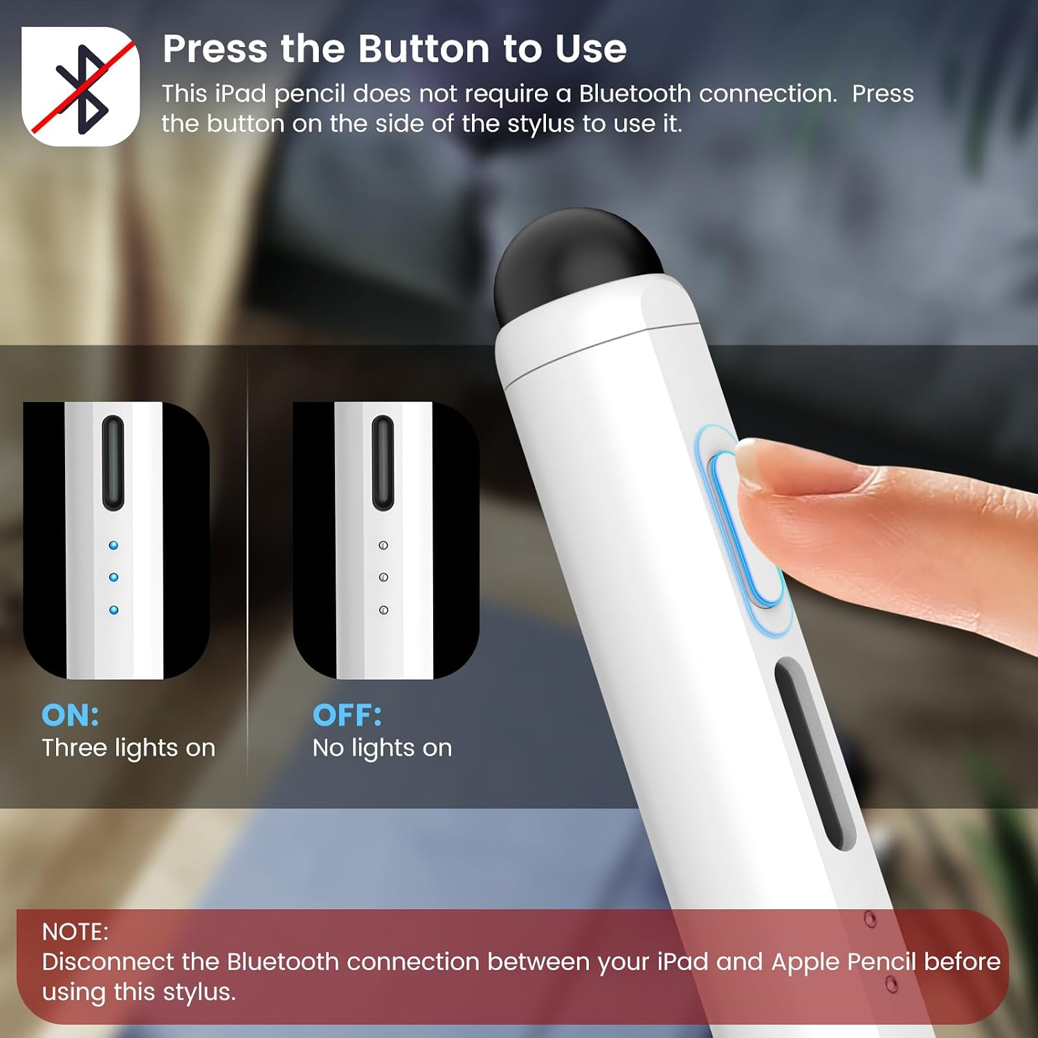 Pencil for Apple iPad A16 11th/10/9/8/7/6, Fast Charge Stylus Pen