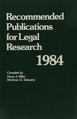 Recommended Publications for Legal Research, 1984