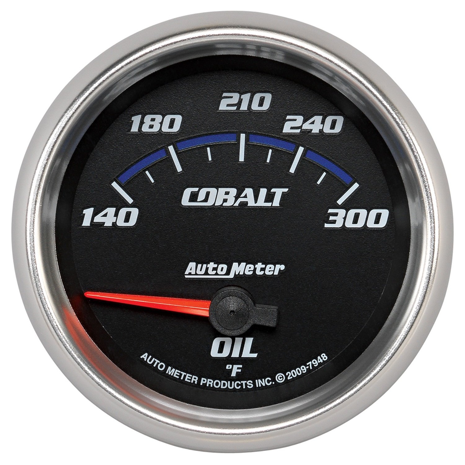 

Auto Meter 7948 Cobalt 2-5/8" 140-300 Degree F Short Sweep Electric Oil Temperature Gauge