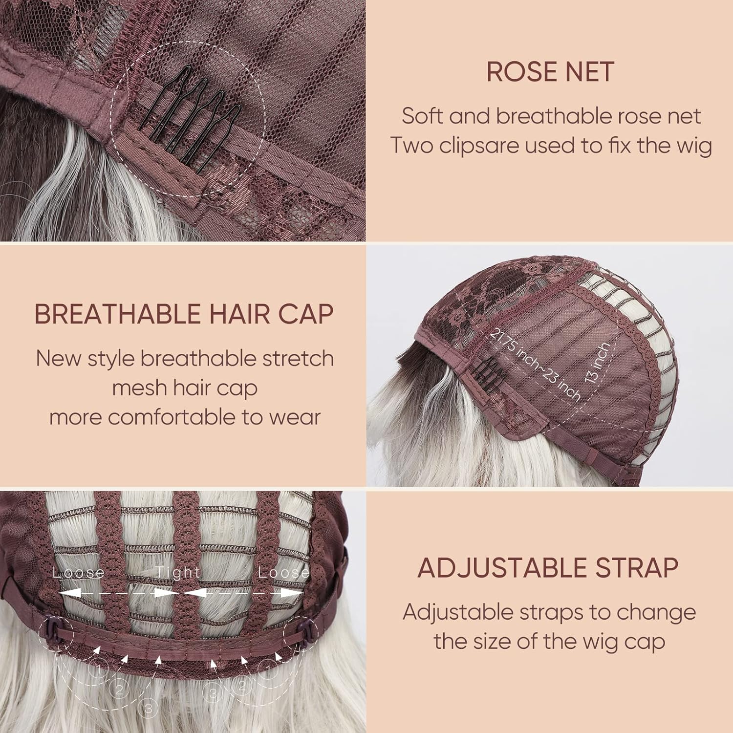 Kurze blonde Perücke für Frauen, natürliches Kunsthaar, Ombre-Bob-Perücke mit ordentlichem Pony, dunklem Ansatz für Alltag/Party/Cosplay (10 Zoll, Blond)._voghion.com
