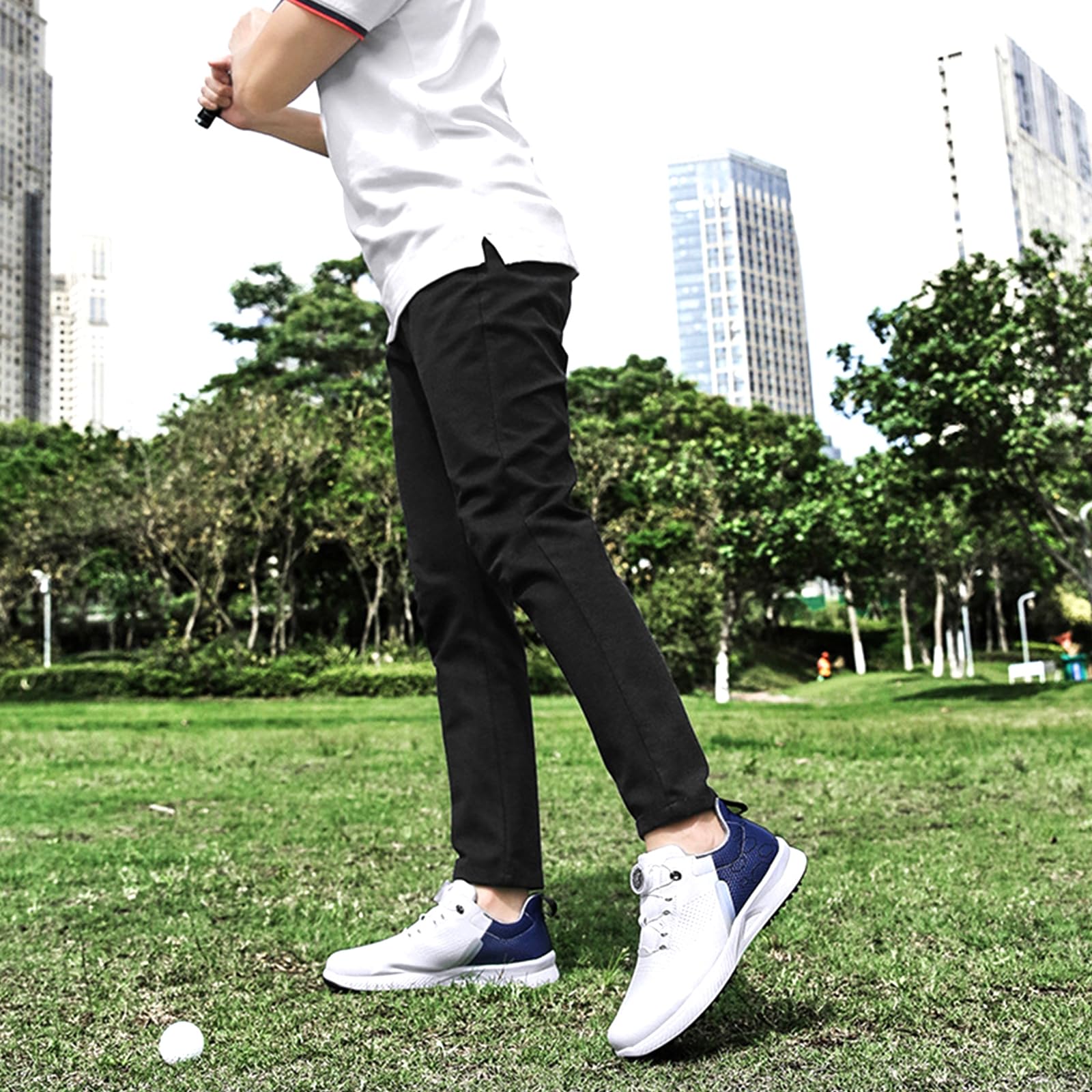 Waterproof Golf Shoes Men's Four Seasons All Weather Spiked Golf Shoes Classic Non-Slip Lace-up Professional_vogvips.com