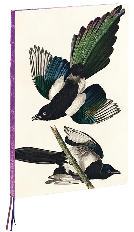 teNeues - A4 Notebook: Magpies by James Audubon, Hardcover - 230 Dot-Grid Pages with Exposed Lay Flat Binding, Three Ribbon Markers: Large Format Hardcover A4 Style Notebook with Special Features by teNeues