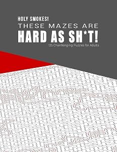 HOLY SMOKES! These Mazes are HARD AS SH*T! - 125 Challenging Puzzles for Adults: Perfect activity to relax after a long day at the office. Brain Games For Master Puzzlers ONLY! by Ashley's Hard Mazes Puzzles for Adults Notebooks