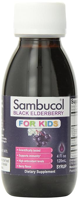 Sambucol Kids Syrup, Black Elderberry, 4 Ounce