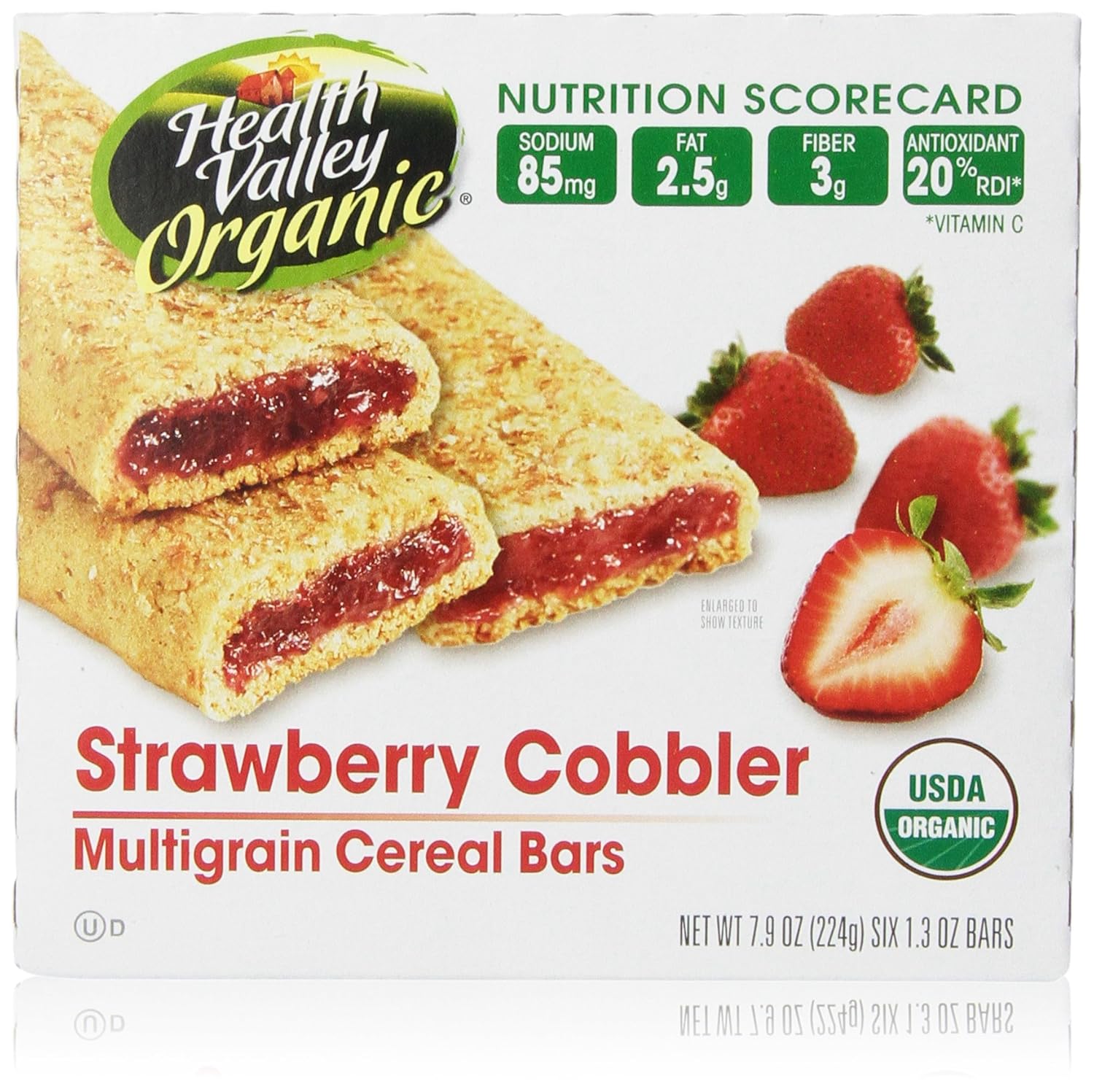 health valley cereal bars, strawberry cobbler, 6 count