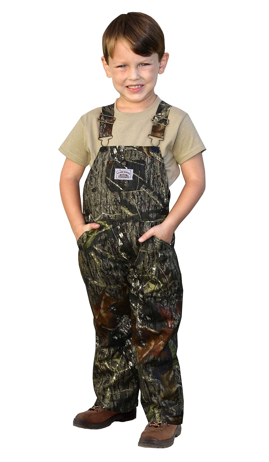 

Round House Little Boys Mossy Oak Camo Bib Overalls - Made in USA