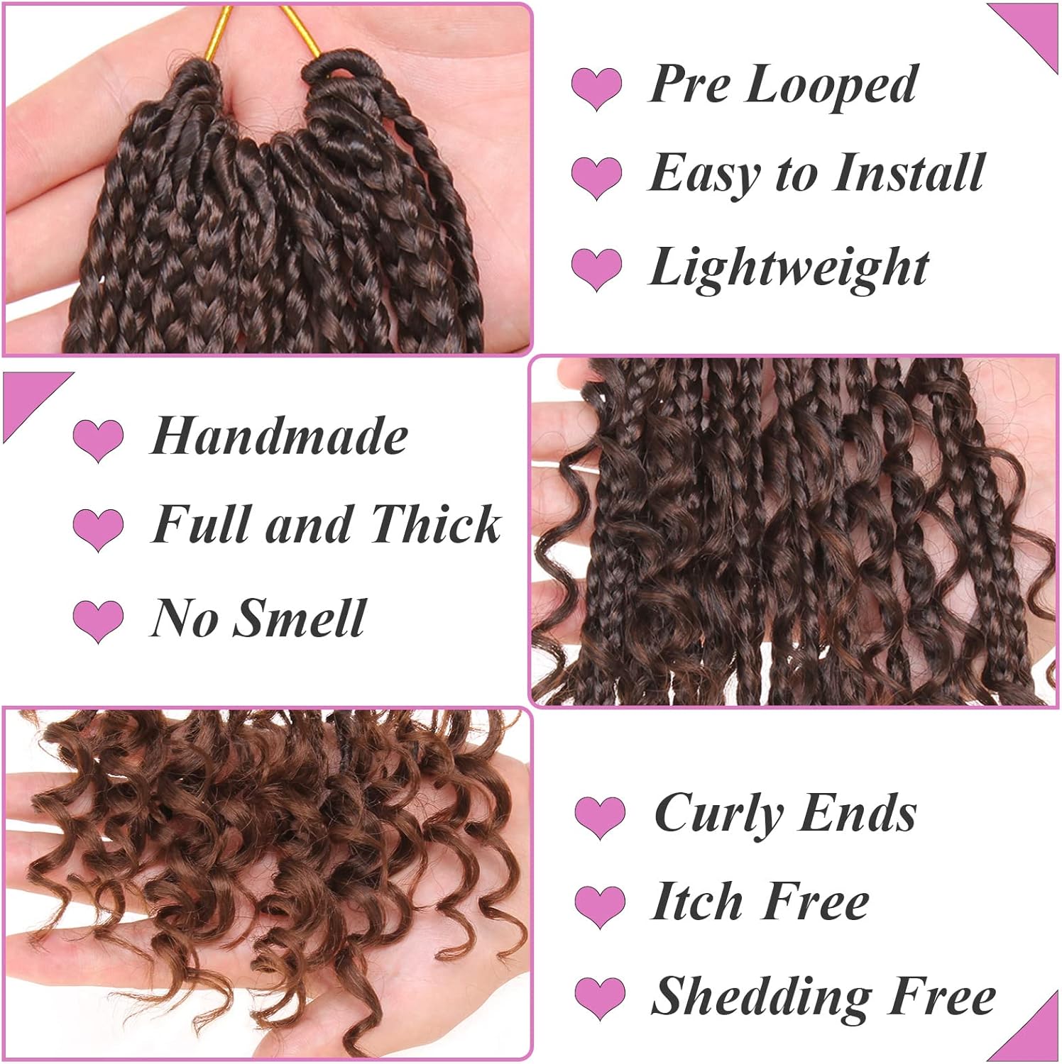 30 Inch Crochet Box Braids 8 Packs Black Goddess Box Braids Crochet Hair Bohomian Box Braids Crochet Hair Synthetic Braiding Hair Extensions_voghion.com
