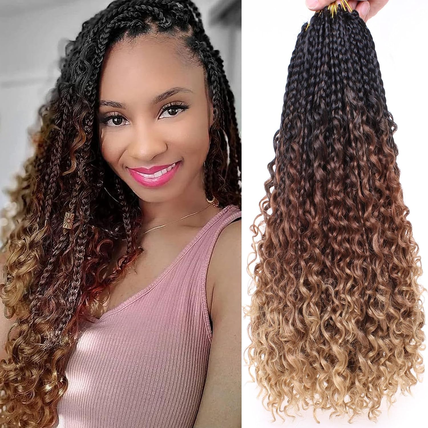 30 Inch Crochet Box Braids 8 Packs Black Goddess Box Braids Crochet Hair Bohomian Box Braids Crochet Hair Synthetic Braiding Hair Extensions_voghion.com