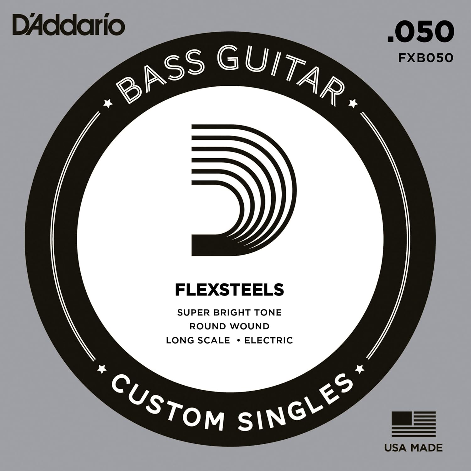 

D'Addario FXB050 FlexSteels Bass Guitar Single String, Long Scale, .050