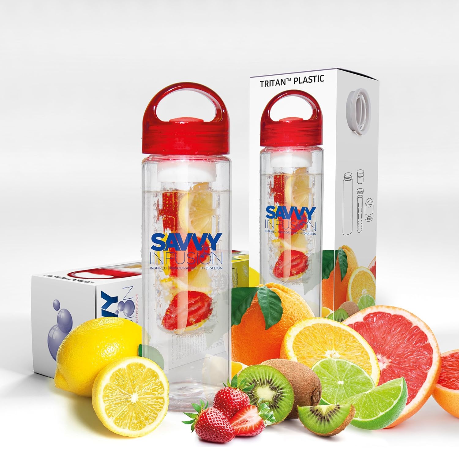 savvy infusion water bottle - create your own naturally flavored