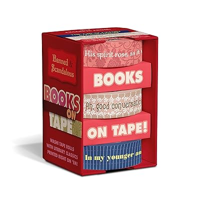 Knock Knock Banned & Scandalous Books on Tape - 3 Washi Tape Rolls Printed With Literary Classics: The Great Gatsby, The Age of Innocence, and The Scarlet Letter