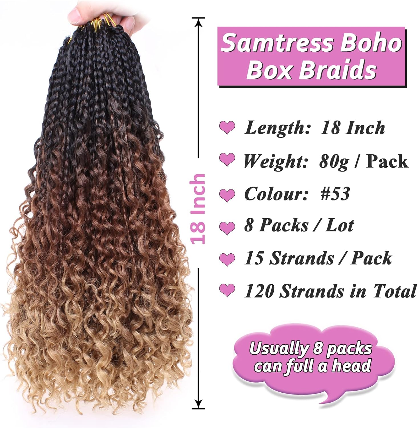 30 Inch Crochet Box Braids 8 Packs Black Goddess Box Braids Crochet Hair Bohomian Box Braids Crochet Hair Synthetic Braiding Hair Extensions_voghion.com