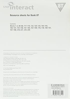 SMP Interact Resource Sheets for Books 8T: for the Mathematics Framework (SMP Interact for the Framework)