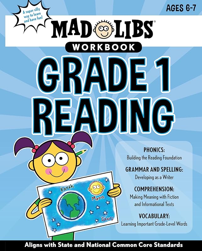 Mad Libs Workbook: Grade 1 Reading: Aligns with State and National Common Core Standards (Mad Libs Workbooks) by Wiley Blevins