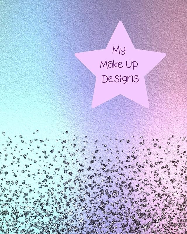My Make Up Designs: Book of face chart templates for make up artist designers creations. Perfect for teens, students & professionals. Lilac, blue, red, yellow & green multi colour design by Lilac House