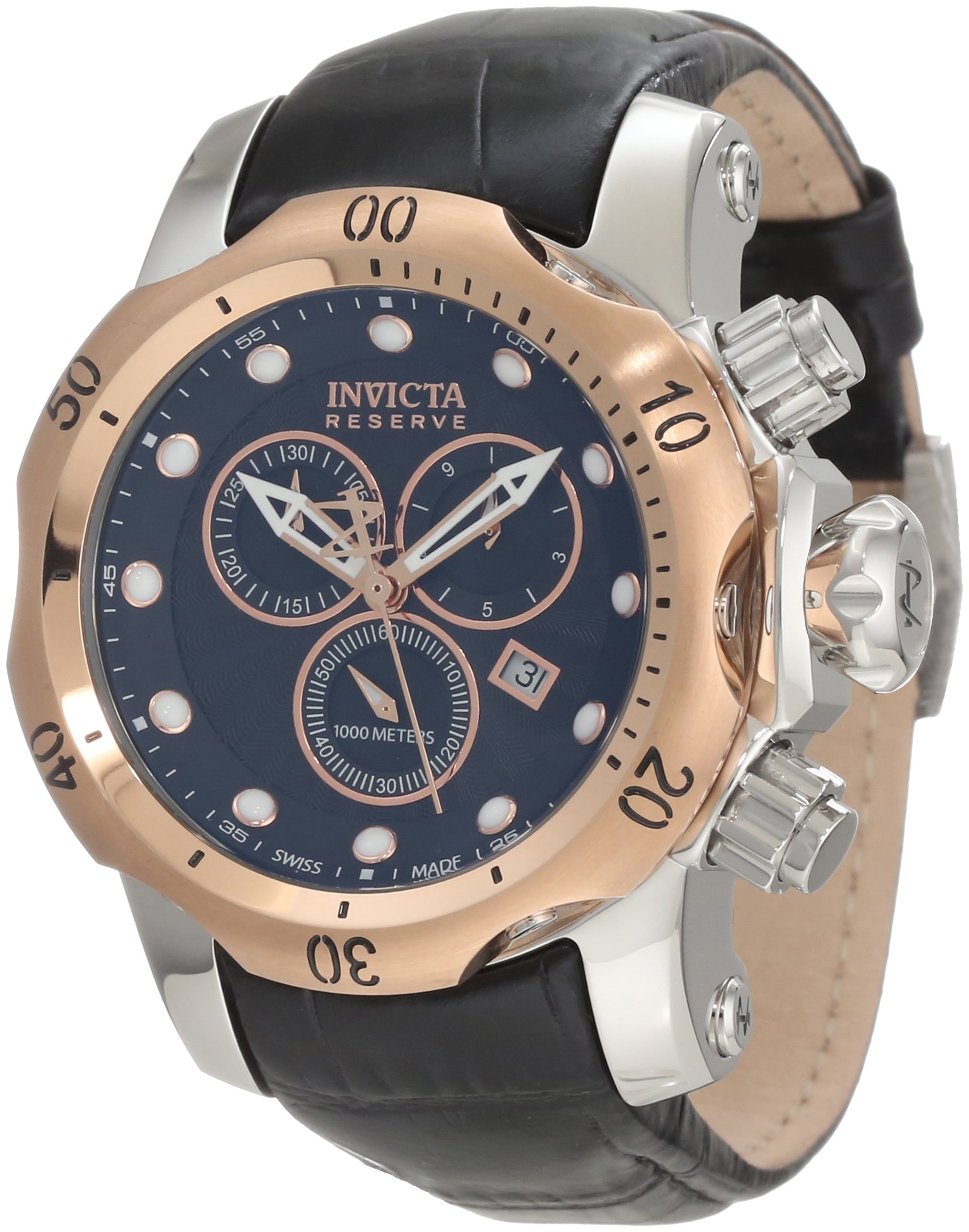invicta mens 10809 venon reserve chronograph black textured