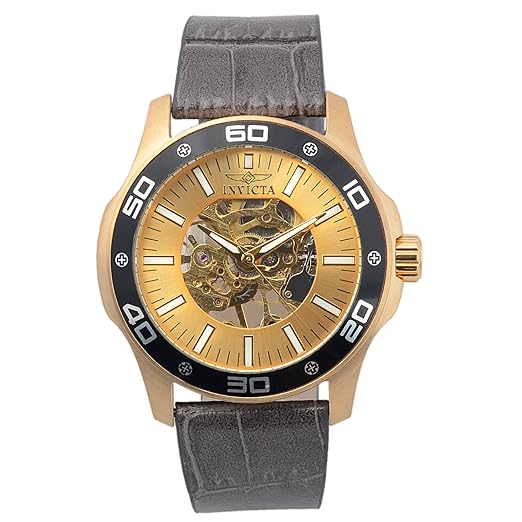 invicta mens 17262 genuine leather specialty mechanical watch
