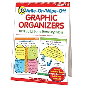 SCHOLASTIC TEACHING RESOURCES SC-0439827736 10 WRITE-ON/WIPE-OFF GRAPHIC ORGANI ZERS THAT BUILD EARLY READING SKILL