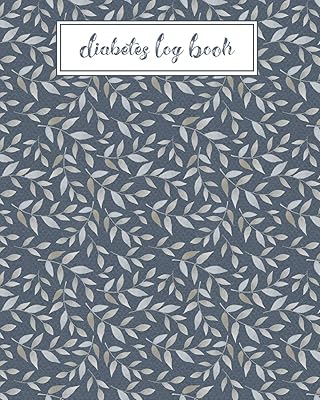 Diabetes Log Book: Record Daily Glucose Readings | Two Year Blood Sugar Tracker | Blue/Silver Leaf Design | Note Pages and BONUS Coloring Pages!