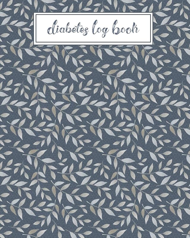 Diabetes Log Book: Record Daily Glucose Readings | Two Year Blood Sugar Tracker | Blue/Silver Leaf Design | Note Pages and BONUS Coloring Pages! by CPL Trackers