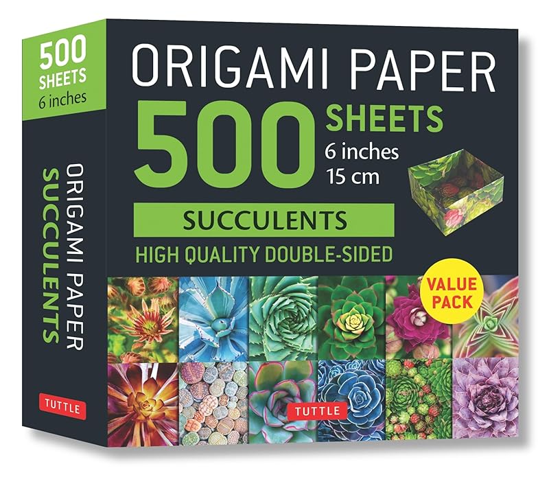 Origami Paper 500 sheets Succulents 6" (15 cm): Tuttle Origami Paper: Double-Sided Origami Sheets with 12 Different Photographs (Instructions for 6 Projects Included) by Tuttle Studio
