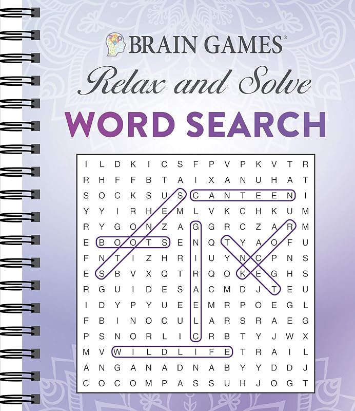Brain Games - Relax and Solve: Word Search (Purple) by Publications International Ltd.