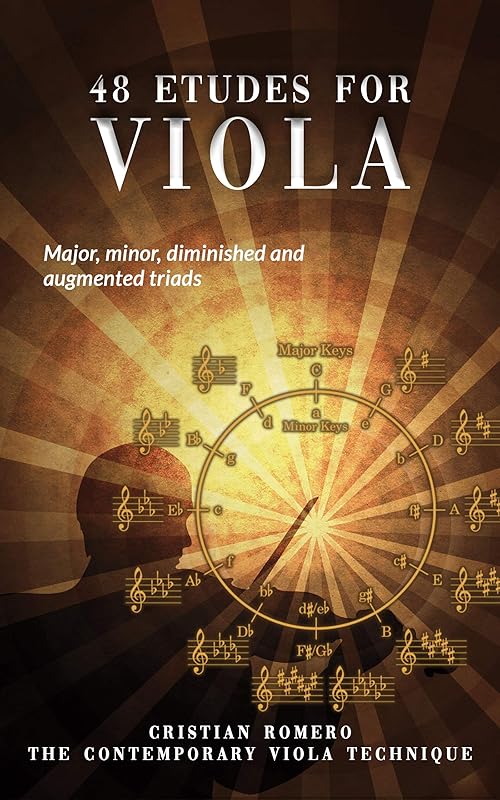 48 Etudes for viola: Major, minor, diminished and augmented triads by Cristian Romero