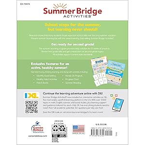 Summer Bridge Activities 1st to 2nd Grade Workbook, Activity Book With Math, Language Arts, Reading Comprehension, Science, Social Studies, Writing, Fitness, Flash Cards, Stickers and More