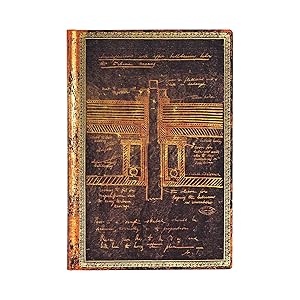 Paperblanks | Tesla, Sketch of a Turbine | Embellished Manuscripts Collection | Softcover Flexi | Mini | Lined | 208 Pg | 80 GSM