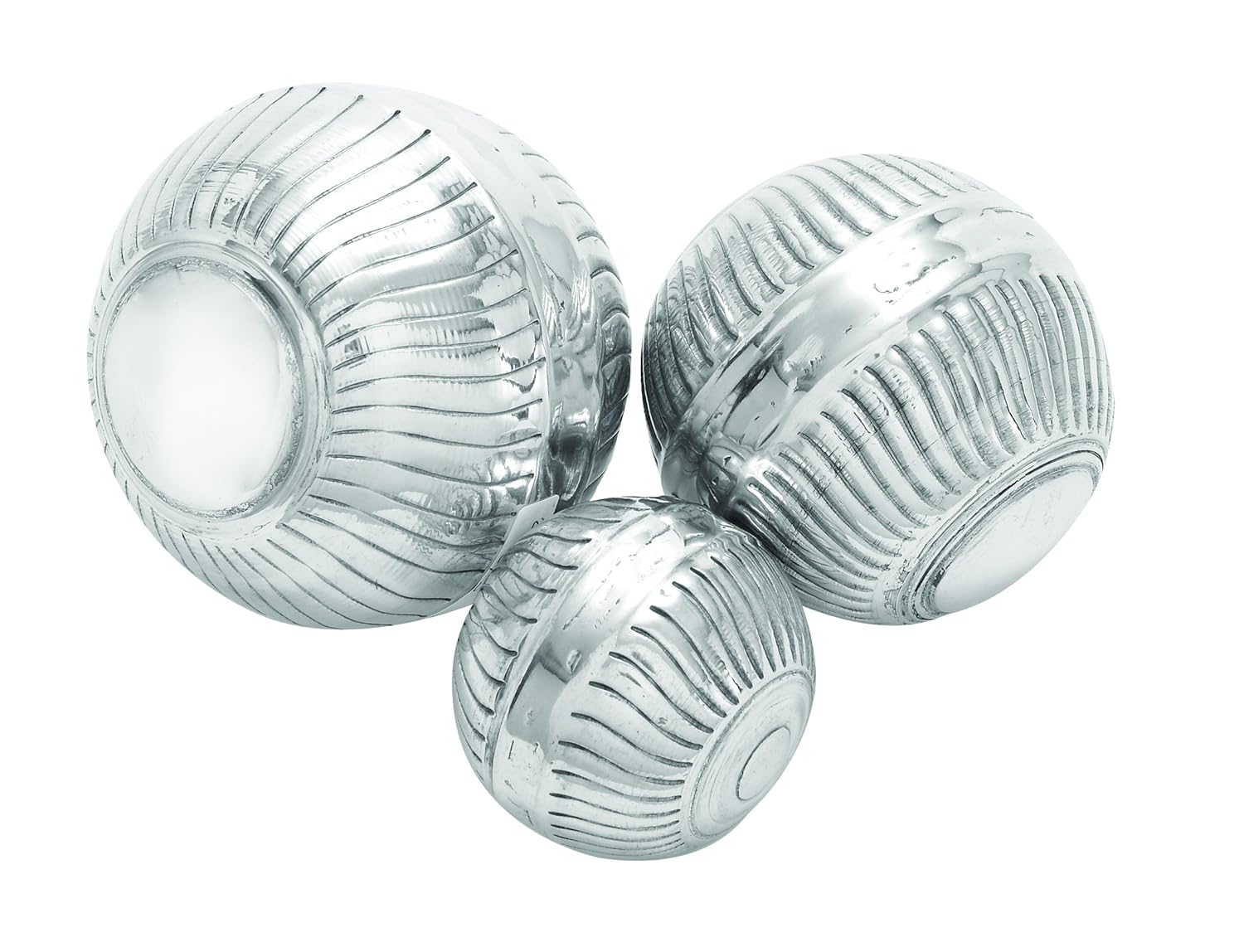 

Set of 3 Aluminum Decor Ball in Silver Finish