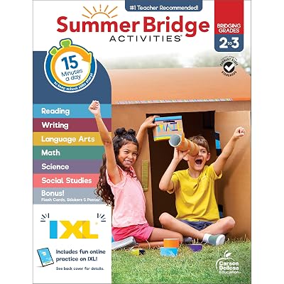 Summer Bridge Activities 2nd to 3rd Grade Workbooks, Activity Book With Math, Language Arts, Reading Comprehension, Science, Social Studies, Writing, Fitness, Flash Cards, Stickers and More