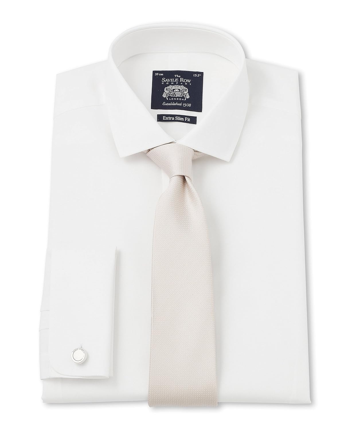 

Savile Row Men's White Stretch Poplin Extra Slim Fit Shirt