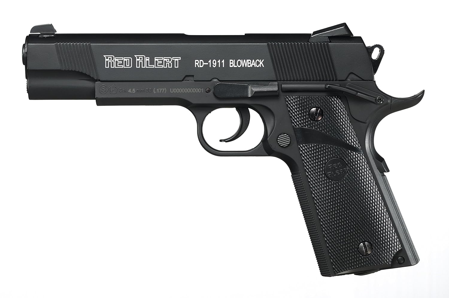 

Gamo Outdoors 611164754 Red Alert RD-1911 CO2 Semi-Automatic Metal BB Air Pistol with Blowback, .177 Caliber