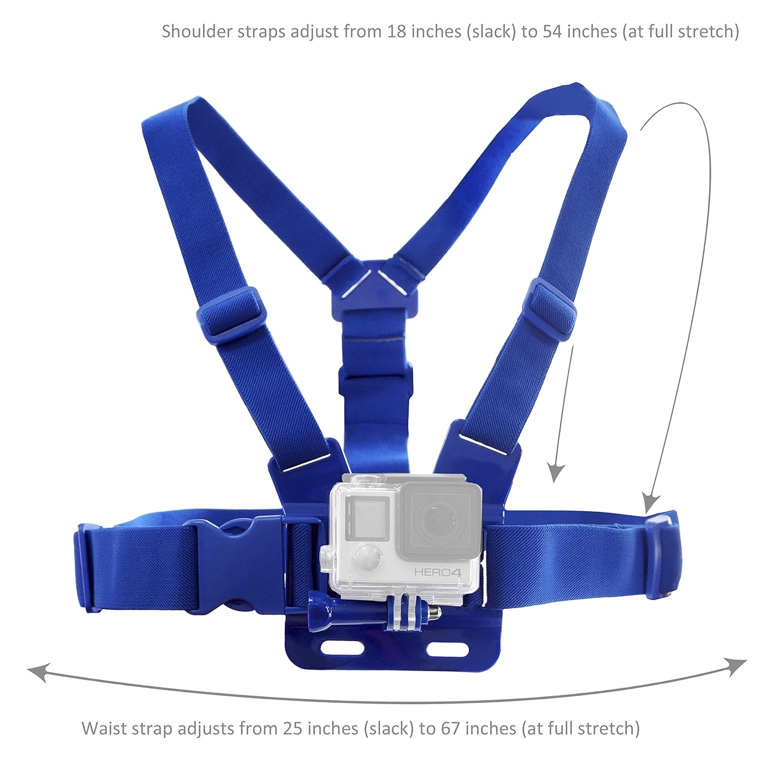 

CamKix Chest Mount Harness for GoPro - Adjustable Chest Strap Compatible with GoPro Hero4, Hero3+, Hero3, Hero2, and Hero Camera - Also Includes 1 J-Hook, 1 Thumbscrew , 1 CamKix Drawstring Storage Bag