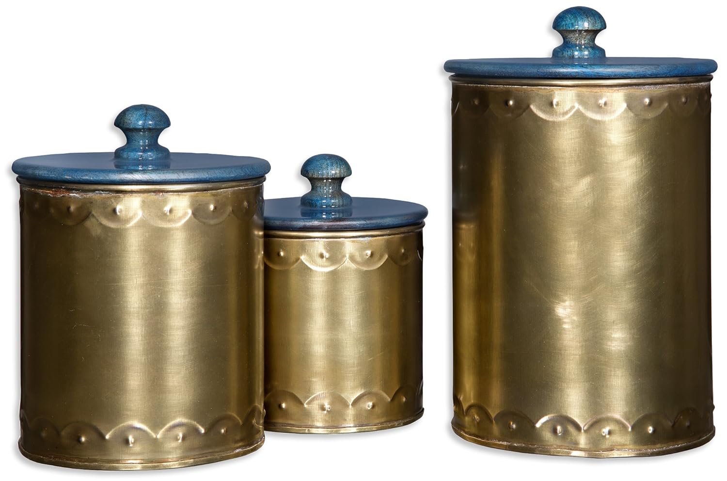 

Home Essentials S/3 Iron Canister W/Blue Lid