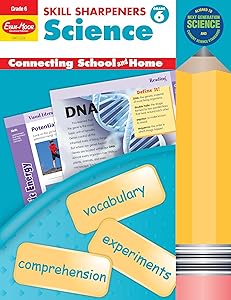 Evan-Moor Skill Sharpeners Science Workbook, Grade 6, Physical, Life, and Earth Science, Activities, Chromosomes and DNA, Genetics, Energy, Weather Causes, Plate Tectonics, Climate Change, Homeschool
