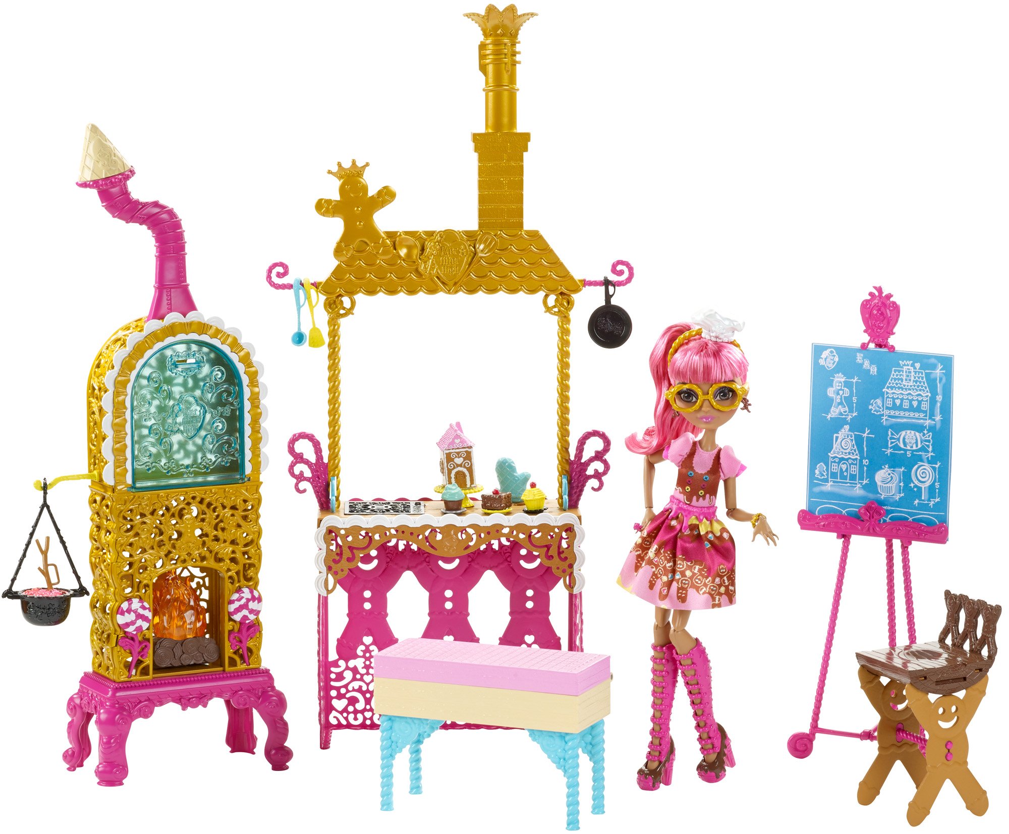 Ever After High Sugar Coated Kitchen with Ginger Breadhouse Doll Play