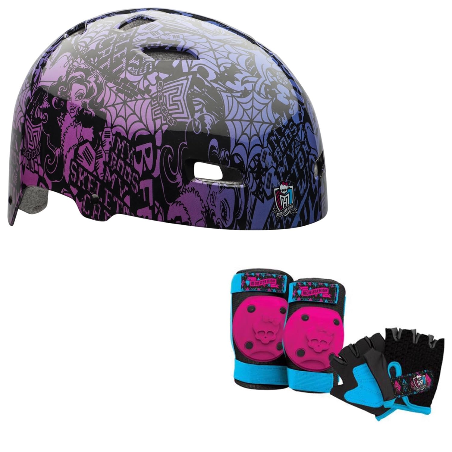 

Monster High Girls Skate / Bike Helmet Pads & Gloves - 7 Piece Set